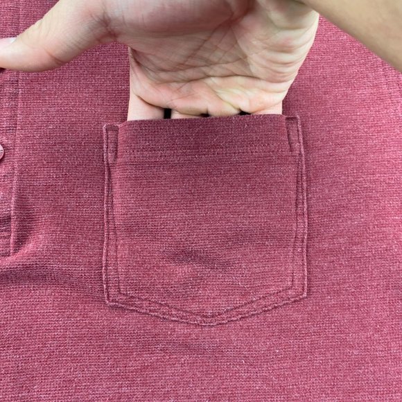 Eddie Bauer Polo Shirt Men Extra Large XL Red Casual Golf Chest Pocket Outdoors - Picture 4 of 8